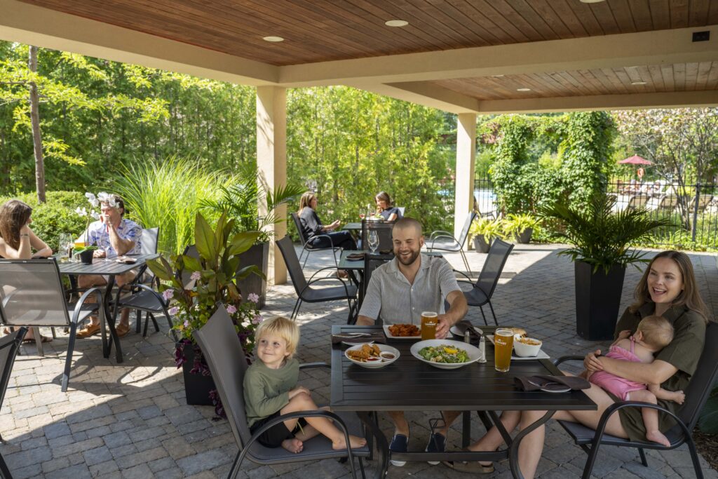 Guests enjoying outdoor dining at Georgian Bay Hotel in Collingwood