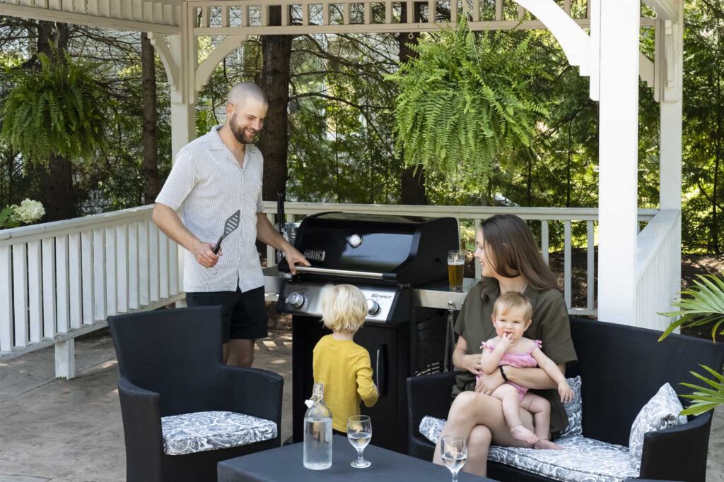Outdoor BBQ area at Georgian Bay Hotel in Collingwood
