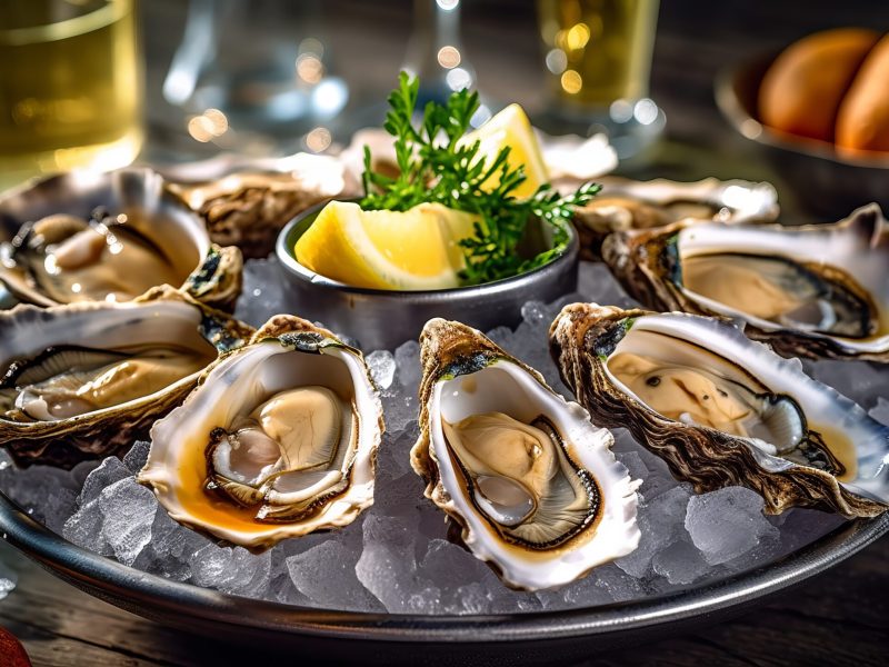 oysters with lemon